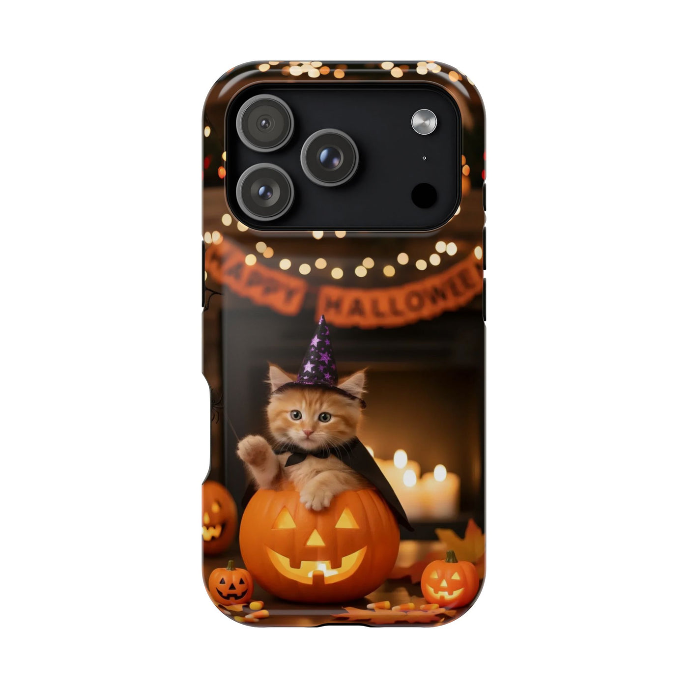 Halloween cute kitten photo style 4 Magnetic Phone Case, Cat Lover Gift, Impact-Resistant iPhone Case, Funny Pet Accessory, Unique Animal Design