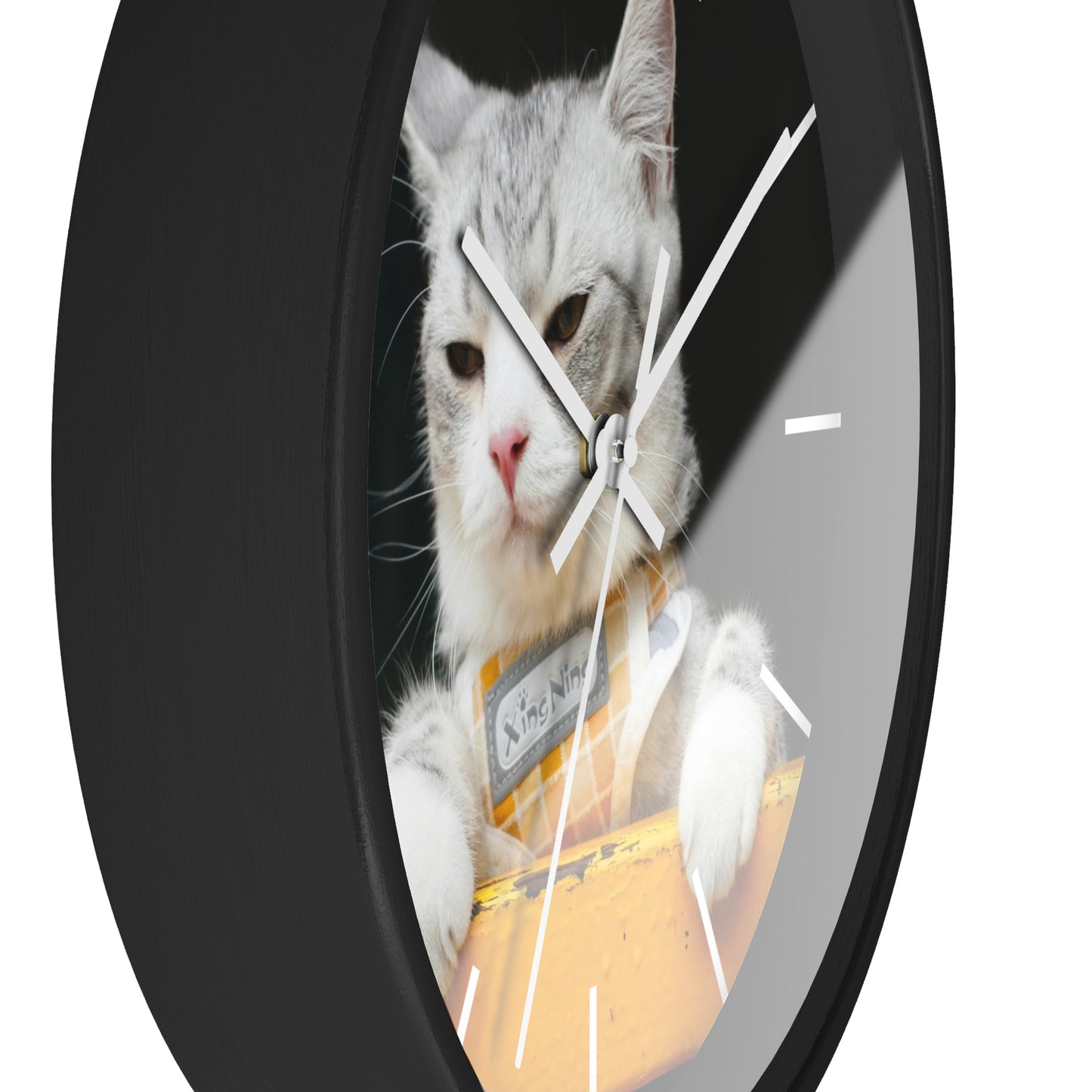 White Cat different colors Wall Clock