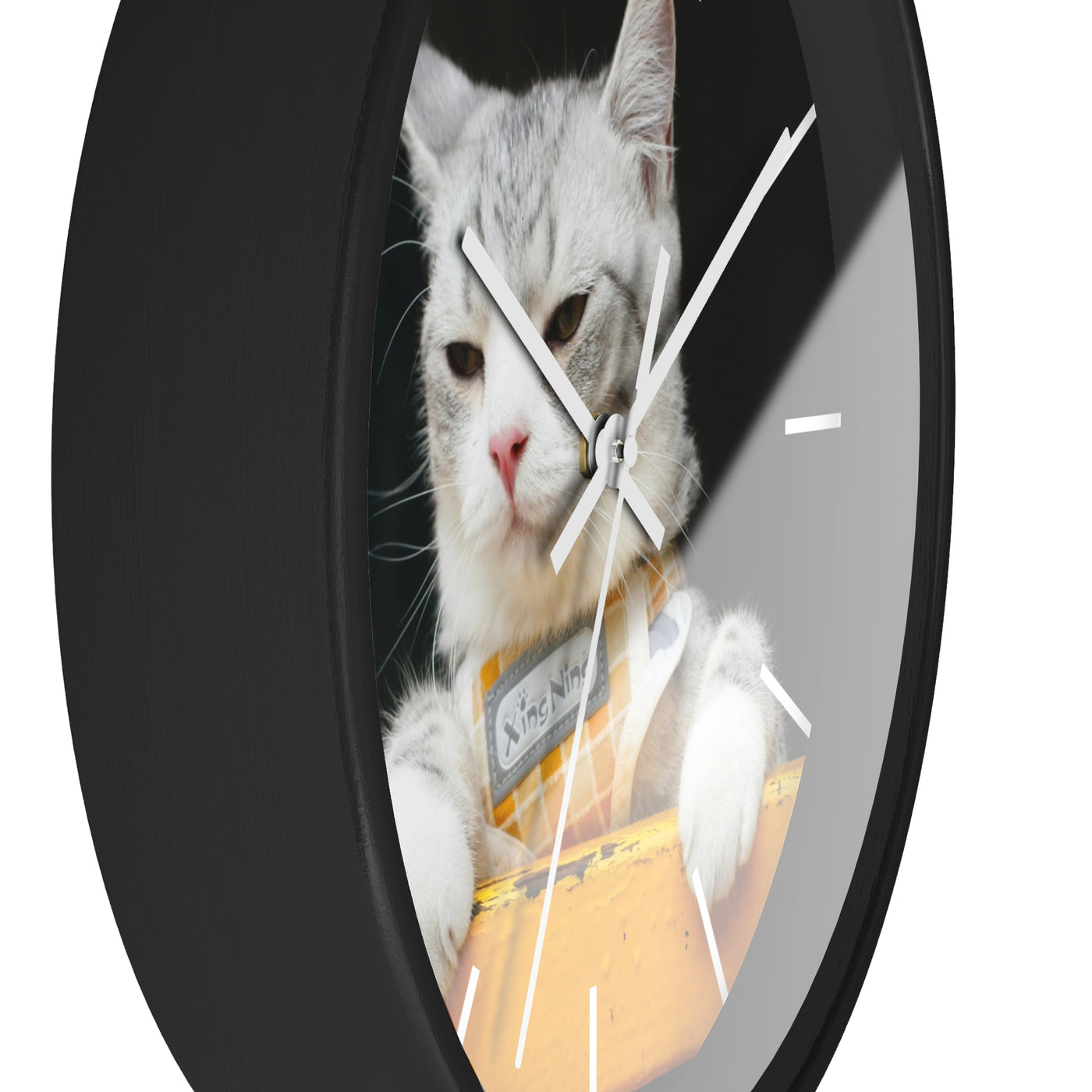 White Cat Wall Clock