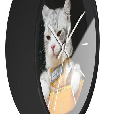 White Cat Wall Clock