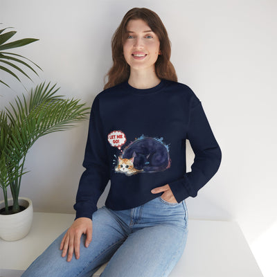 Watercolor painting style 1 Men & Women Cute Cat Pile Crewneck Sweatshirt