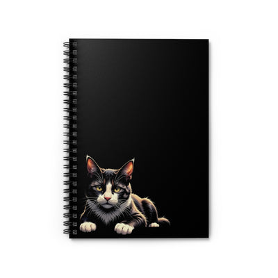 Black Cat Spiral Notebook (Black) - Cute Cat Design, Pet Lover Journal, School Supplies, Gift for Cat Owners, Cute Stationery