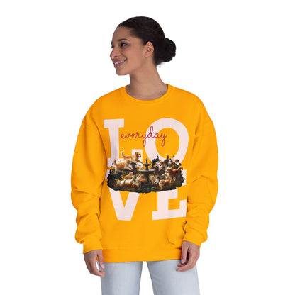Love Everyday Cats & Dogs Unisex NuBlend Crewneck Sweatshirt