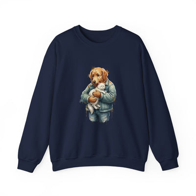 Watercolor painting style 12 Men & Women Cute Cat Pile Crewneck Sweatshirt