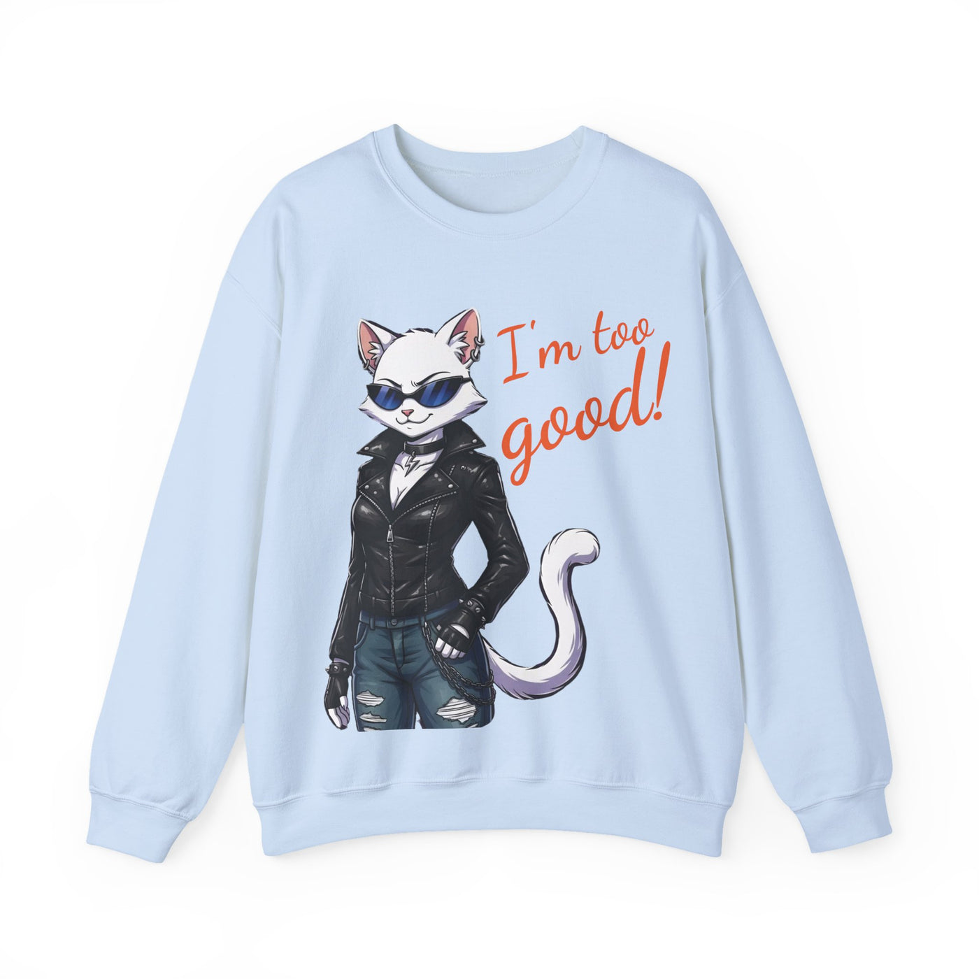 Cool Cat style 3 Unisex Crewneck Sweatshirt | Cozy Gift for Cat Lovers, Casual Wear, Unique Graphic Sweatshirt, Birthday Gift, Everyday Style