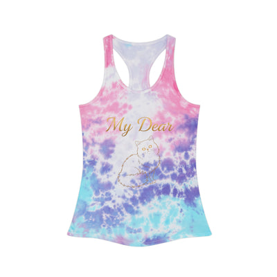 My Dear Cat Tie Dye Women's Racerback Tank Top