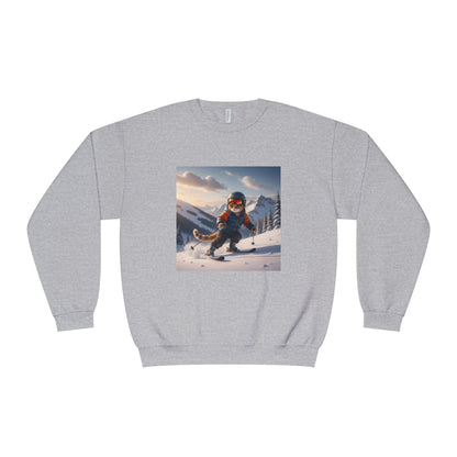 Skiing Cat Graphic Unisex NuBlend Crewneck Sweatshirt