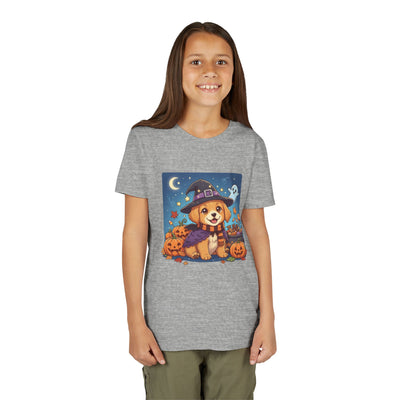 Halloween cute puppy anime style 6 Youth Tee, Short Sleeve T-Shirt, Kids Halloween Apparel, Cute Dog Tee, Fall Outfit for Children