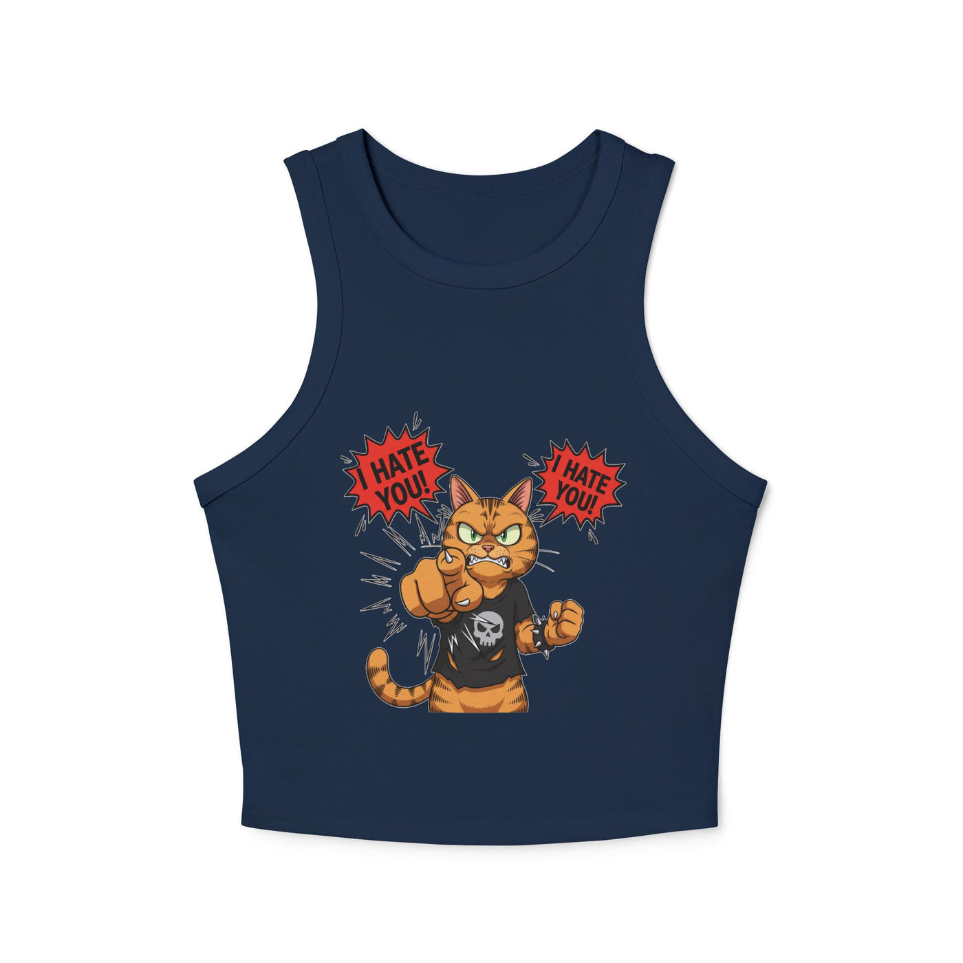 Angry Cat 'I Hate You' Graphic style 1 Women Tank Top