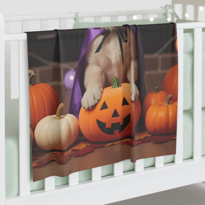 Halloween Dog Baby Swaddle Blanket, Cozy Infant Wrap, Cute Baby Shower Gift, Fall Nursery Decor, Spooky Pet Snuggle Blanket