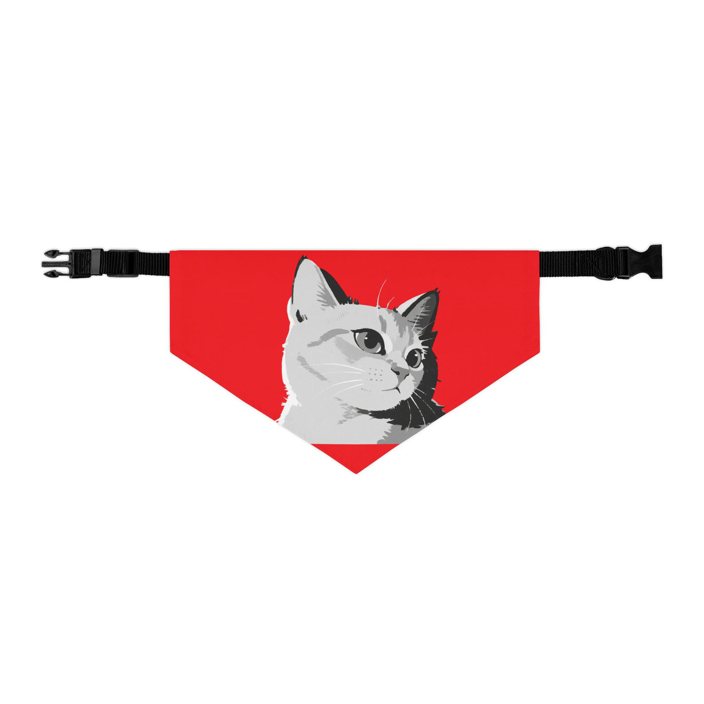 Red Cat head Bandana Collar for Cats and Dogs, Cute Pet Accessory, Cat Fashion, Cat Gift, Playful Pet Gear