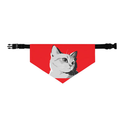 Red Cat head Bandana Collar for Cats and Dogs, Cute Pet Accessory, Cat Fashion, Cat Gift, Playful Pet Gear