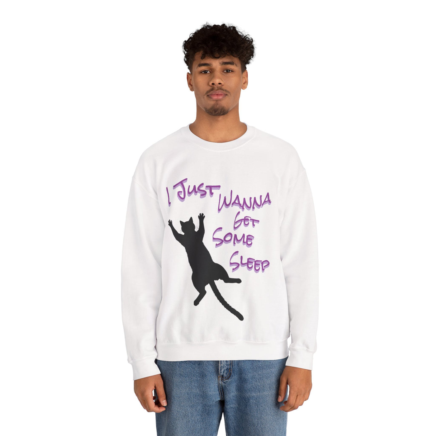 I Just Wanna Get Some Sleep Cat Graphic Unisex Crewneck Sweatshirt