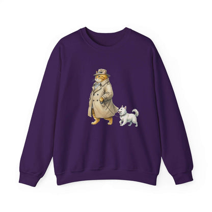 Watercolor Cat & Dog painting unisex Crewneck Sweatshirt style 2