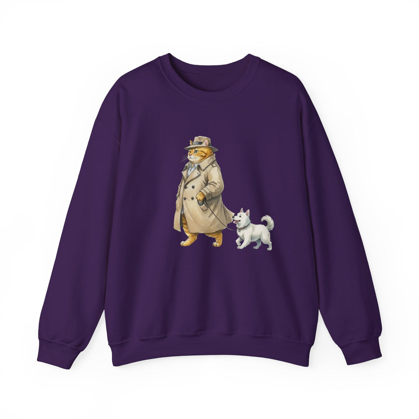 Watercolor painting style 11 Men & Women Cute Cat Pile Crewneck Sweatshirt