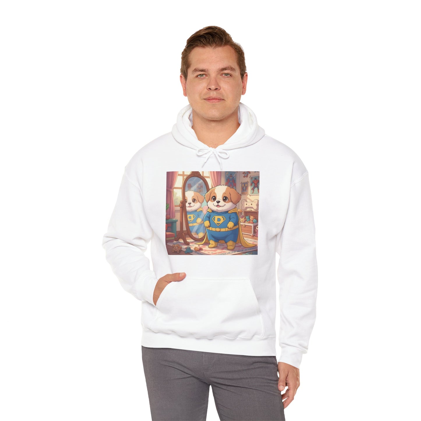 Dog cosplay Superman Funny Design Unisex Hoodie style 2