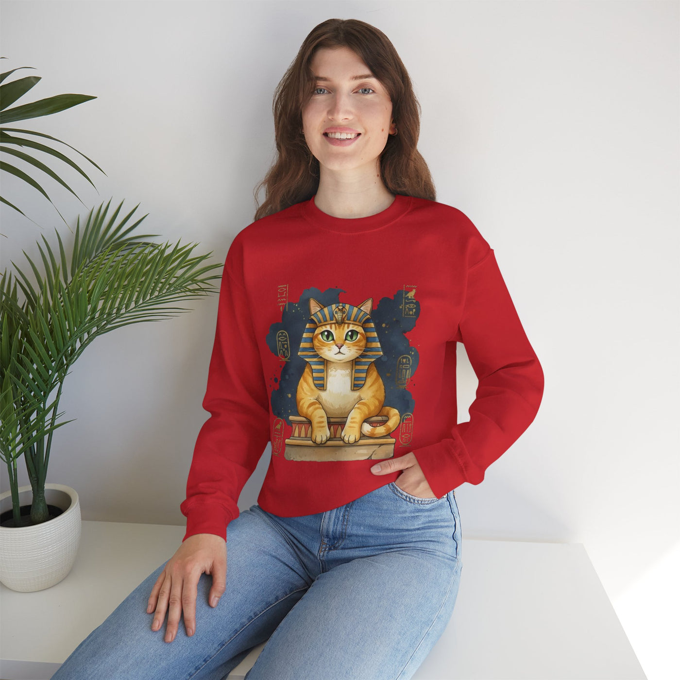 Watercolor painting style 9 Men & Women Cute Cat Pile Crewneck Sweatshirt
