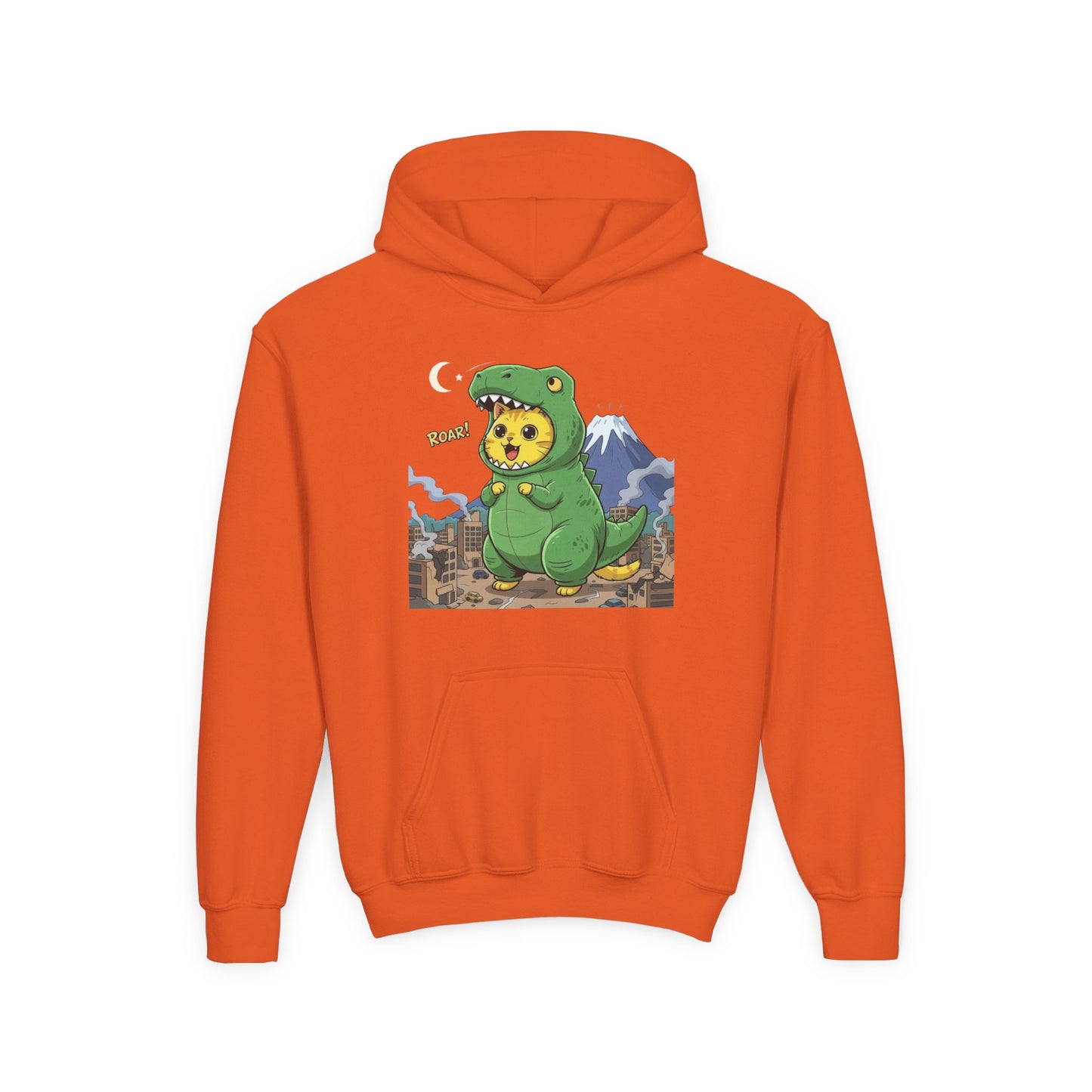 Cat cosplay Godzilla Unisex Kids Hoodie style 1