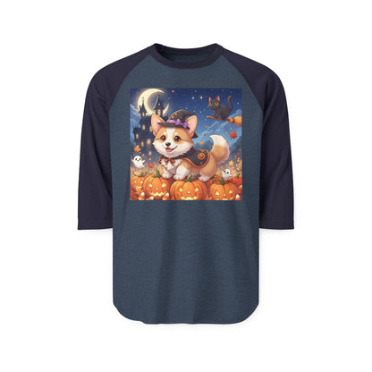 Halloween Cute Puppy Anime Unisex Raglan Shirt style 4