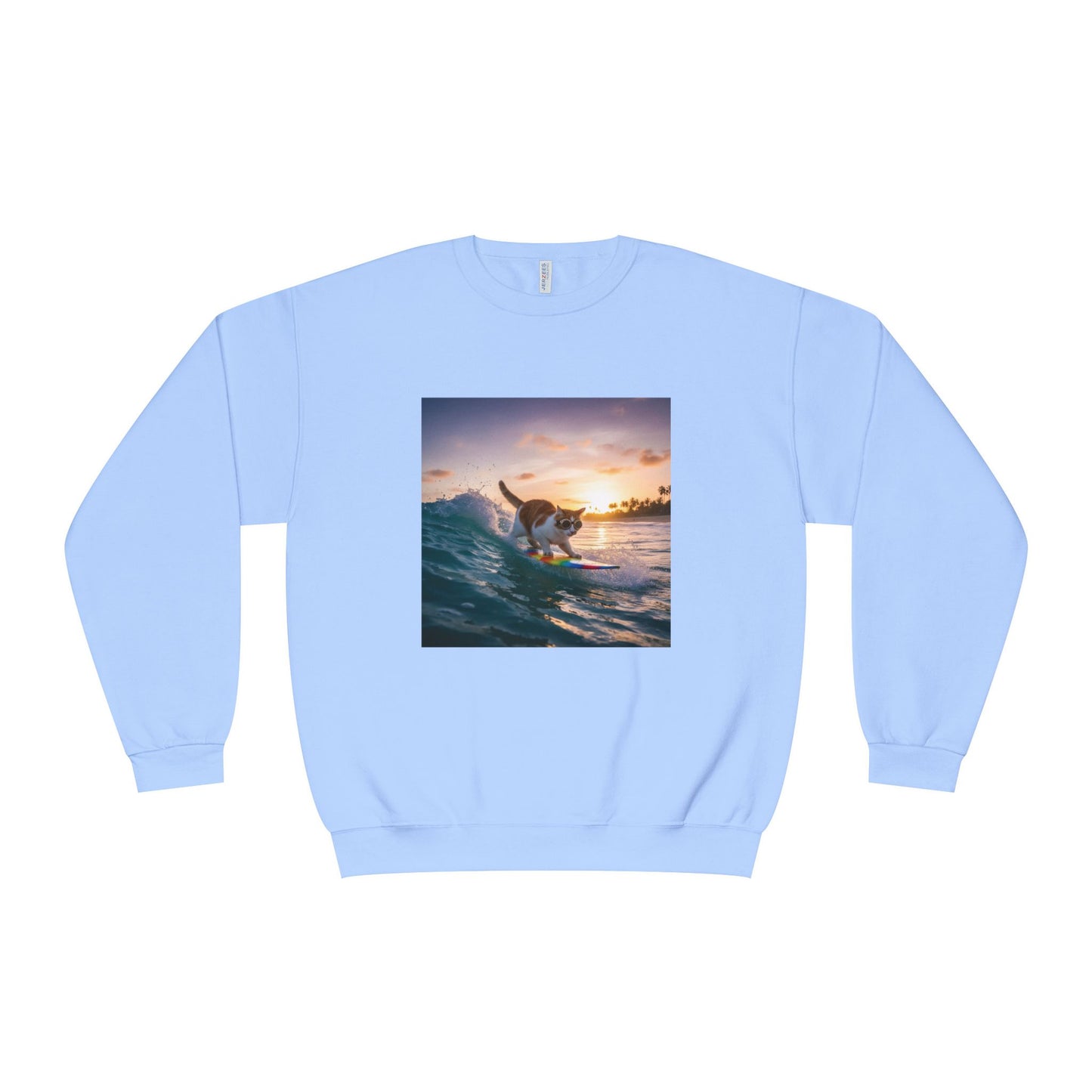Surfing Cat Unisex NuBlend Crewneck Sweatshirt style 2