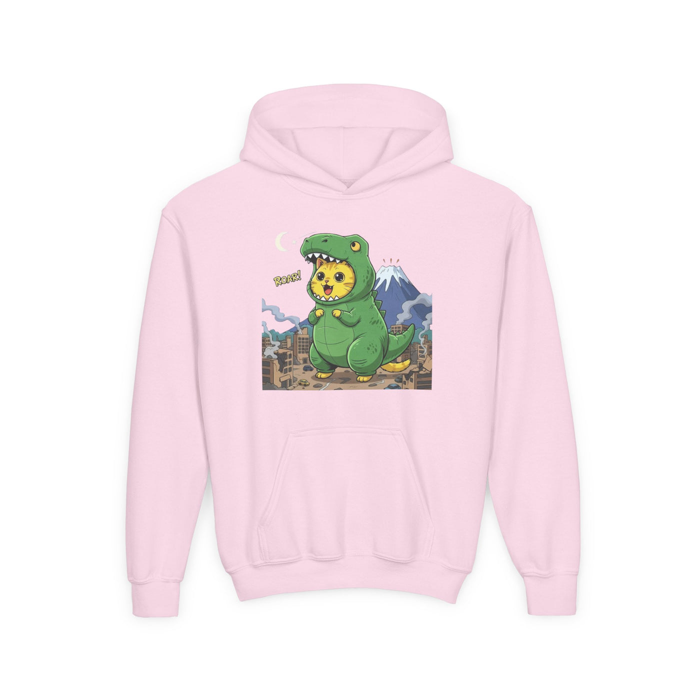 Cat cosplay Godzilla style 1 Unisex Kids Hoodie - Fun & Cozy Heavy Blend Sweatshirt with Cute Design