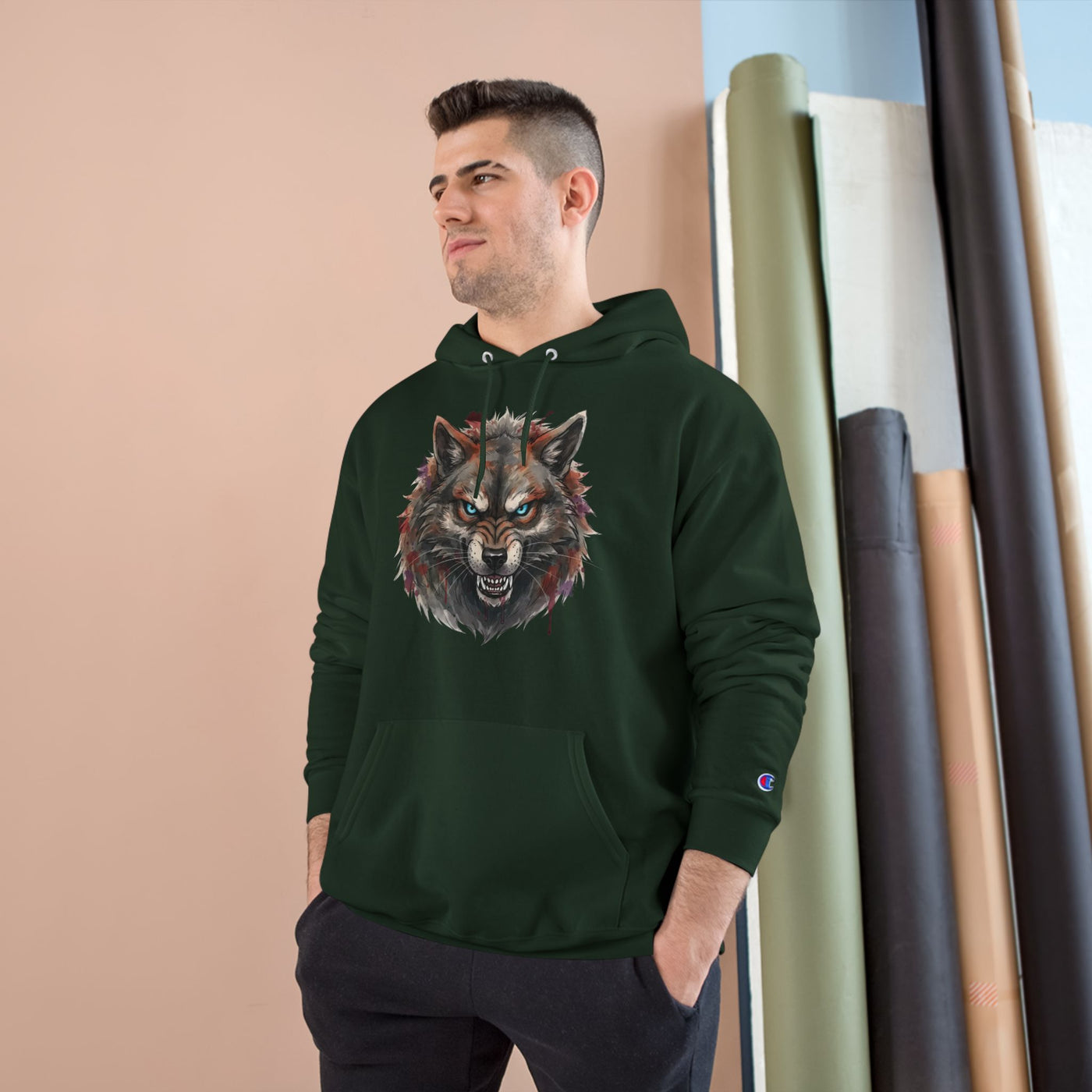 Angry Dog style 2 Men and Women Champion Hoodie