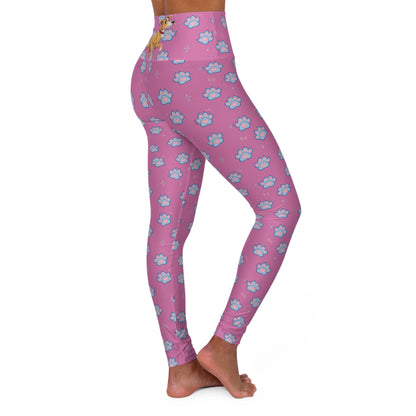 Dog Paw Print High Waisted Women Yoga Leggings style 3