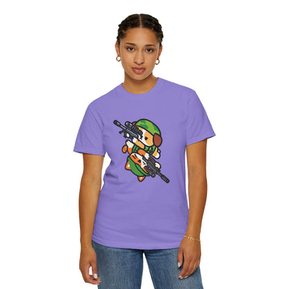 Cute Soldier Sniper Dog & Cat Unisex Graphic T-Shirt
