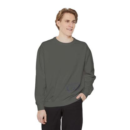 Sleeping dog shadow Cozy Graphic Unisex Crewneck Sweatshirt - Blue