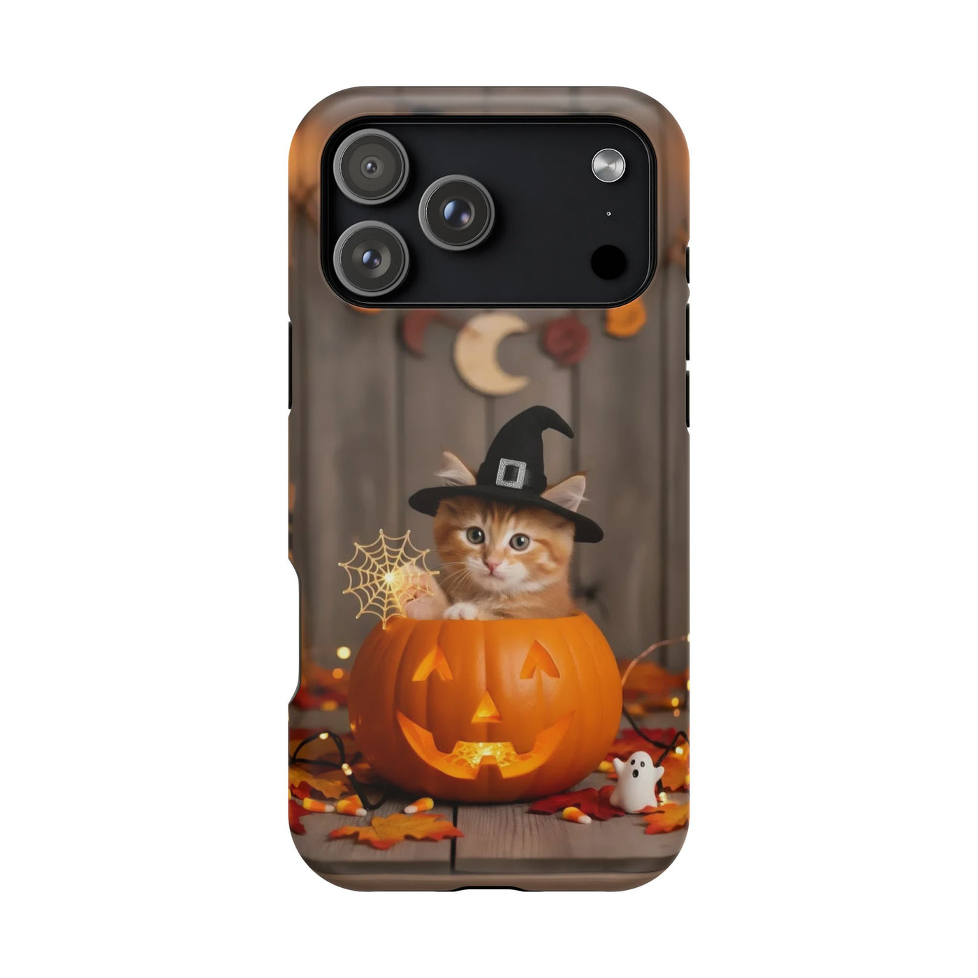 Halloween cute kitten photo style 2 Magnetic Phone Case, Cat Lover Gift, Impact-Resistant iPhone Case, Funny Pet Accessory, Unique Animal Design