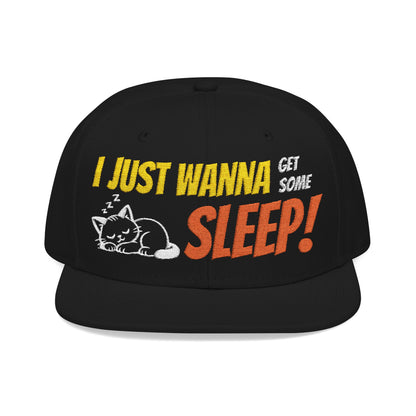 I just wanna get some sleep Embroidered Cute Cat Snapback Hat