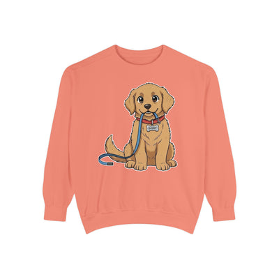 Cute Dog Walk Time style 2 Cozy Graphic Unisex Crewneck Sweatshirt
