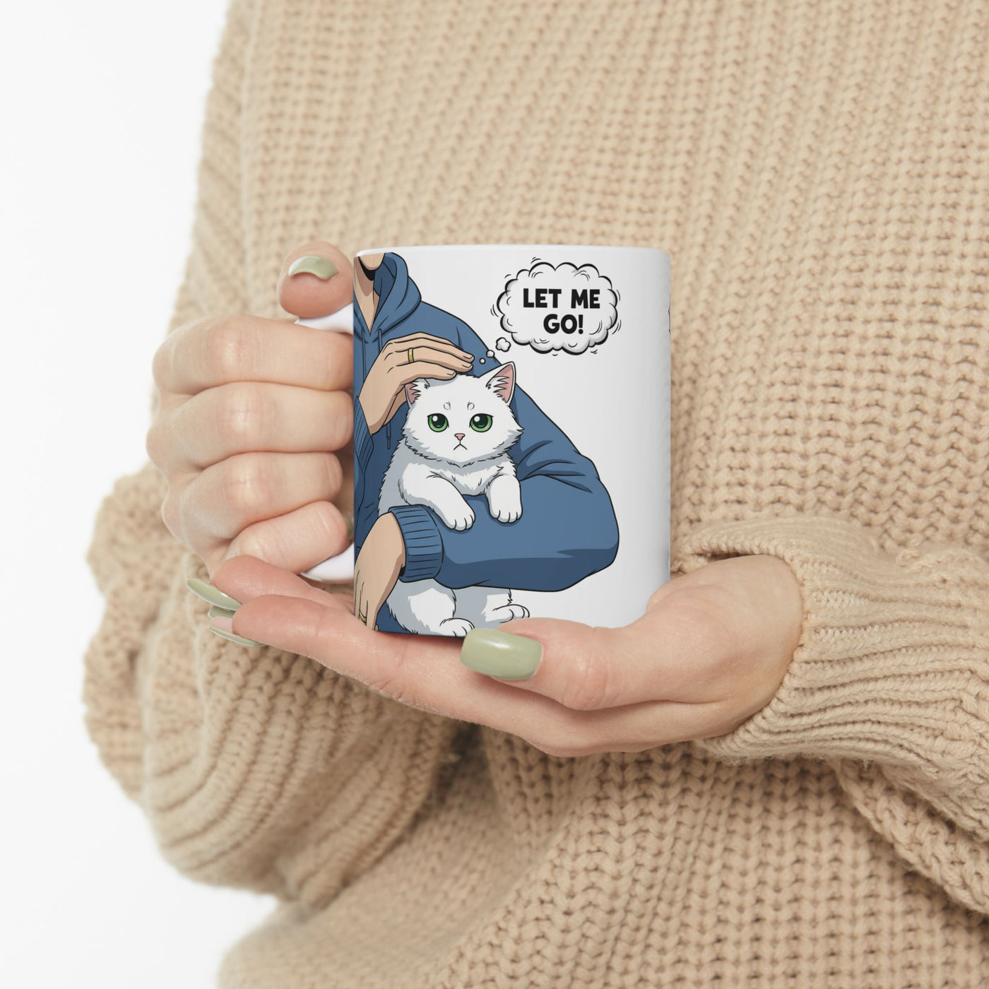 Let Me Go! Cute Cat Ceramic Mug 11oz