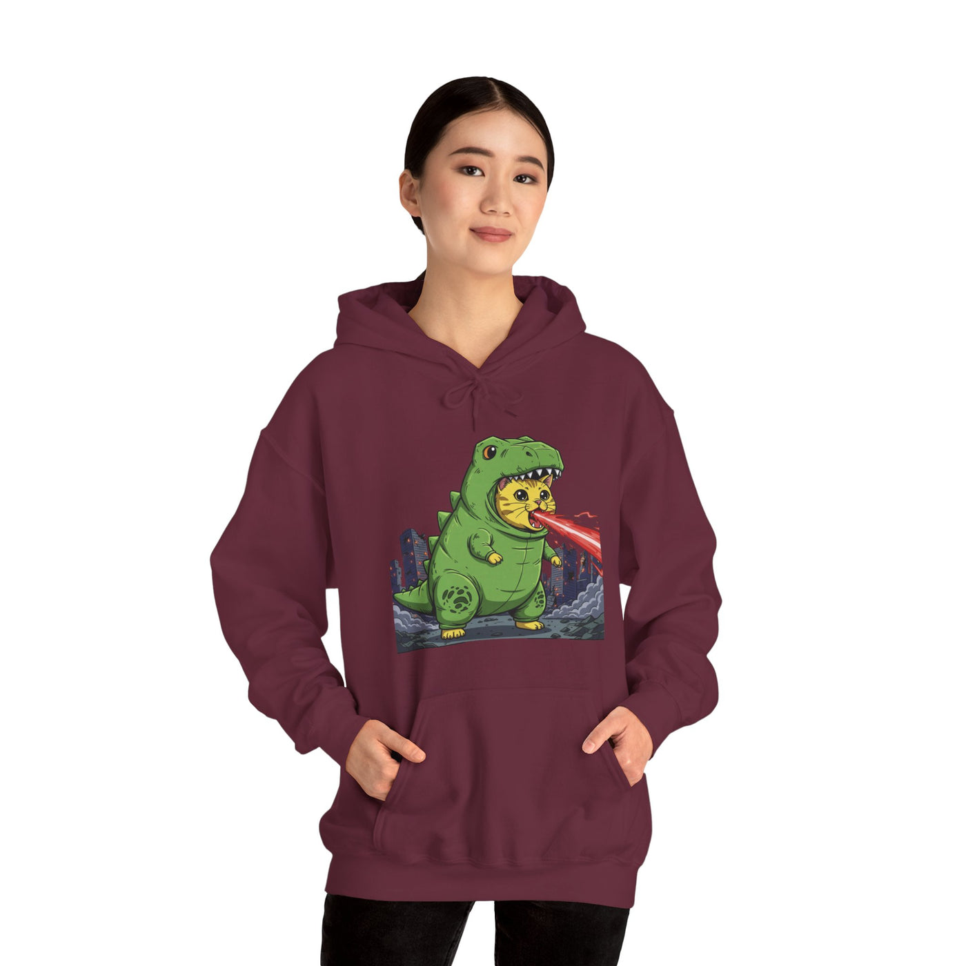 Cat cosplay Godzilla style 4 Unisex Hoodie - Fun & Playful Design