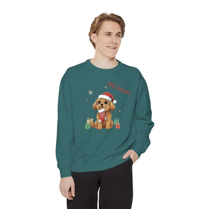 Puppy wait for Christmas presents Unisex Crewneck Sweatshirt style 8