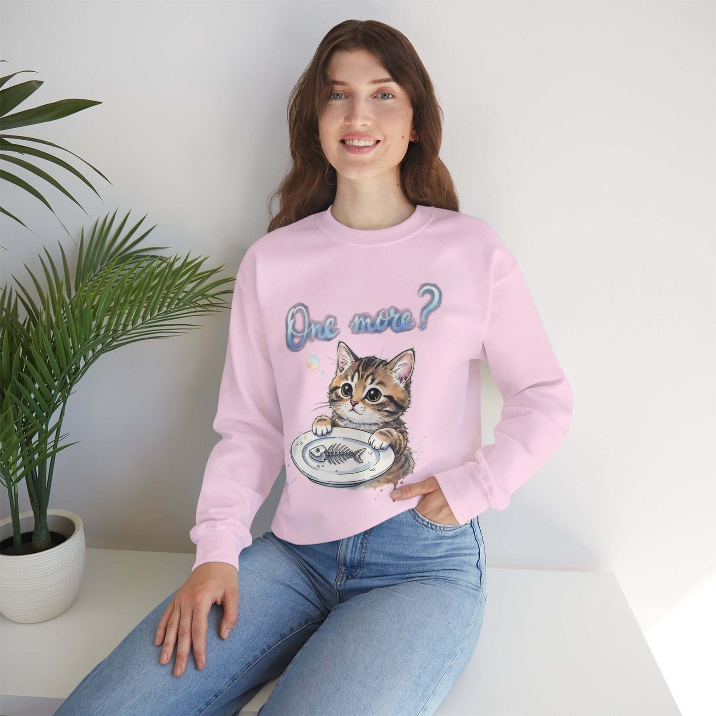 Watercolor Cat painting Unisex Crewneck Sweatshirt style 3