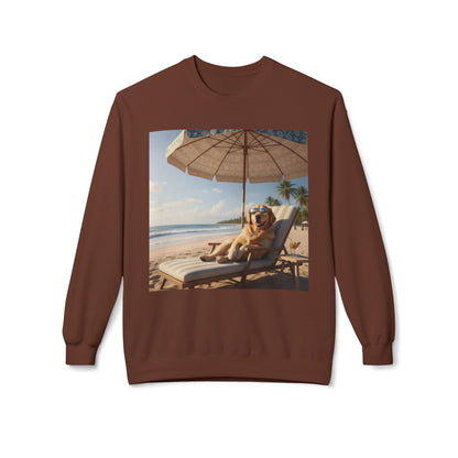Beach Vibes Dog Graphic Unisex Crewneck Sweatshirt