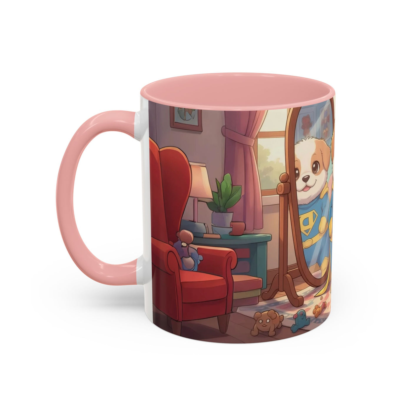 Super Pup Coffee Mug - Cute Puppy in Superhero Costume Accent Mug 11oz