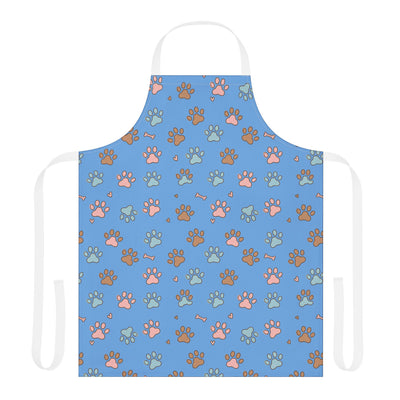 Cute Pet Lover's Apron with 5-Color Straps, Dog Paw Print Kitchen Apron, Gift for Animal Lovers, Cooking Accessory, Pet-Themed Gift