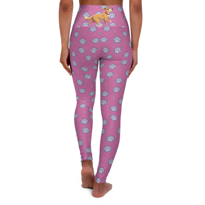 Dog Paw Print High Waisted Women Yoga Leggings style 3