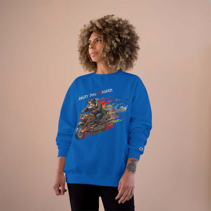 Angry Dog Onboard Graphic Champion Crewneck Sweatshirt style 1
