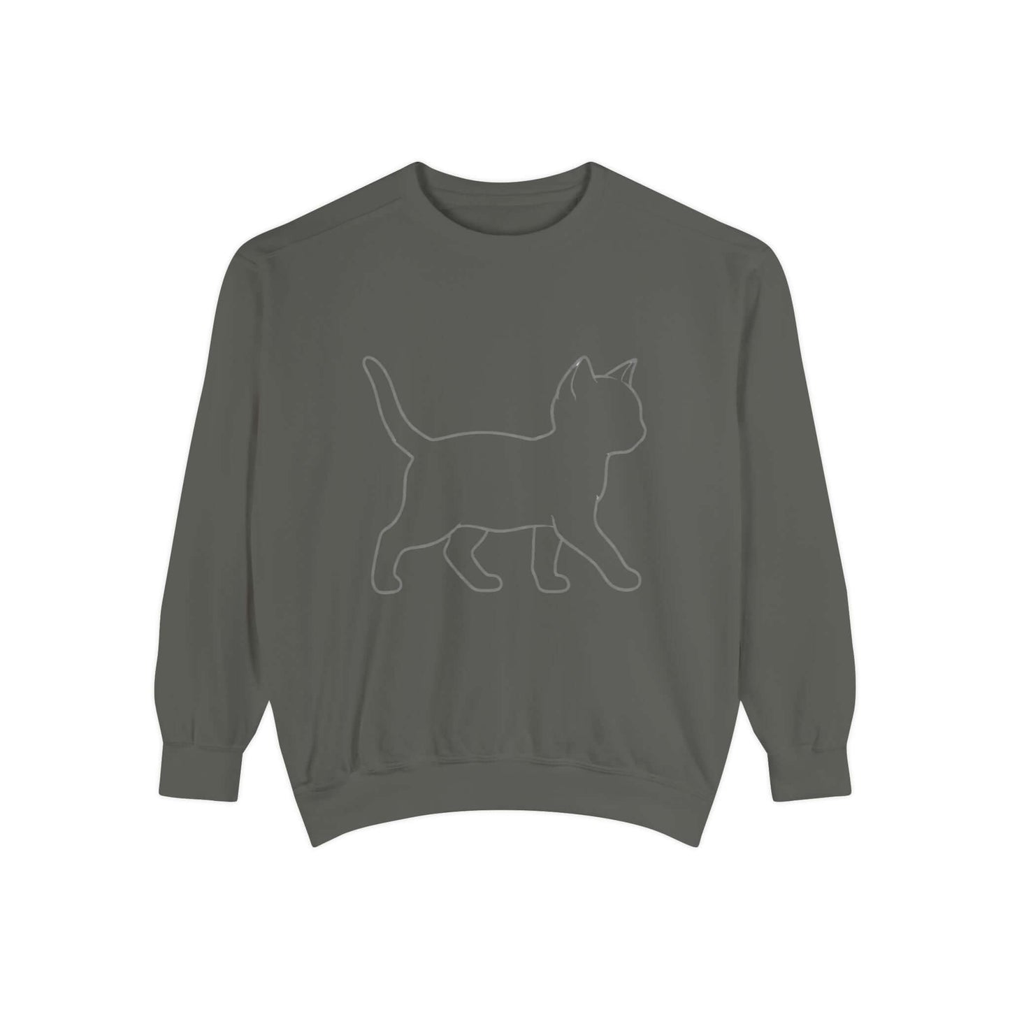 Walking Cat Shadow Cozy Graphic Unisex Crewneck Sweatshirt style 2