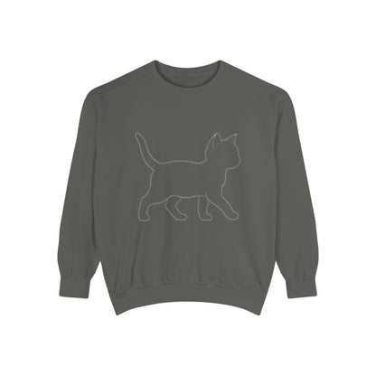 Walking Cat Shadow Cozy Graphic Unisex Crewneck Sweatshirt style 2