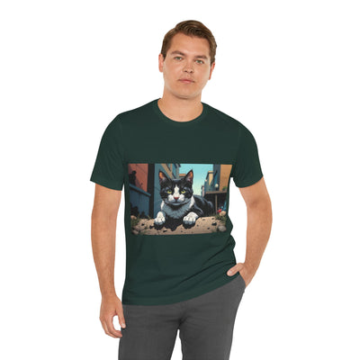 Cool Cat Graphic Tee style 1 - Unisex Jersey Short Sleeve Tee, Cat Lover Gift, Cute Cat T-Shirt, Casual Wear, Pet Owner Apparel