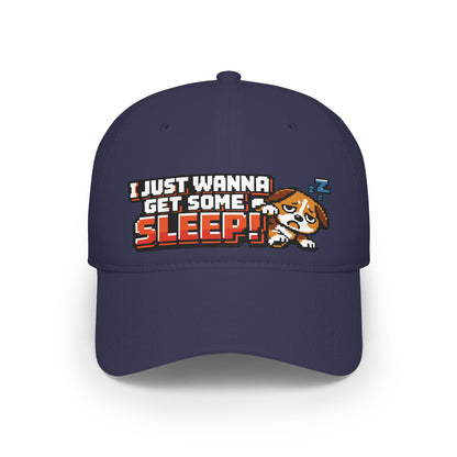 I Just Wanna Get Some Sleep Pixel Dog Low Profile Cap Hat