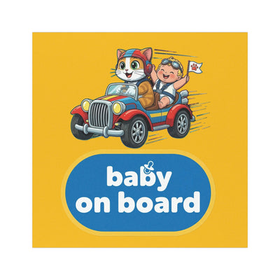Baby on Board - Cat Driving Baby | Car Magnet
