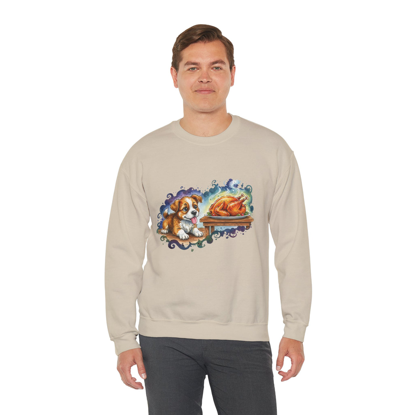Watercolor painting style 6 Men & Women Cute Cat Pile Crewneck Sweatshirt