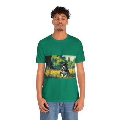 Adorable Dog comic style 2 Unisex Soft Tee | Cute Dog Lover's Shirt, Animal Graphic T-Shirt, Pet Themed Gift, Casual Wear