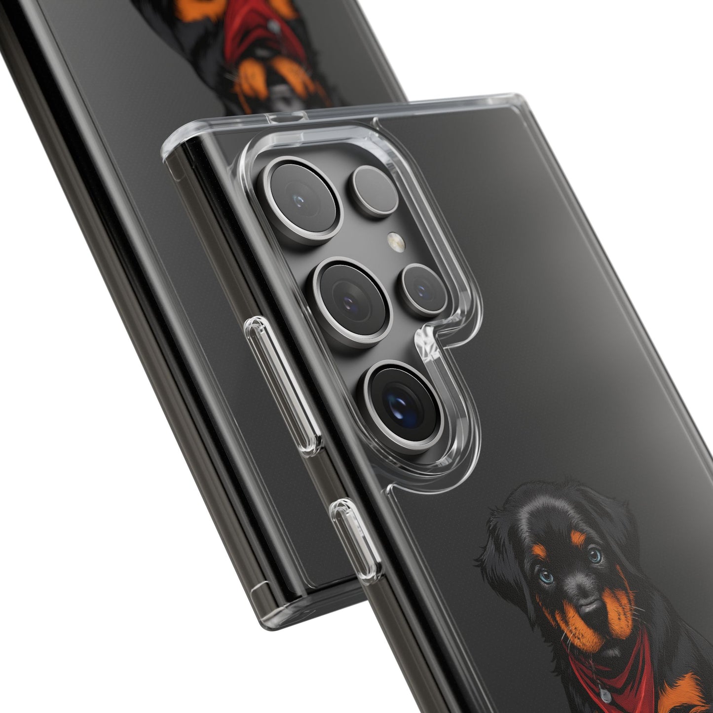 Rottweiler Dog Clear Phone Case, Impact-Resistant Phone Case, Dog Lover Gift, Pet Artwork, Cute Dog Accessory