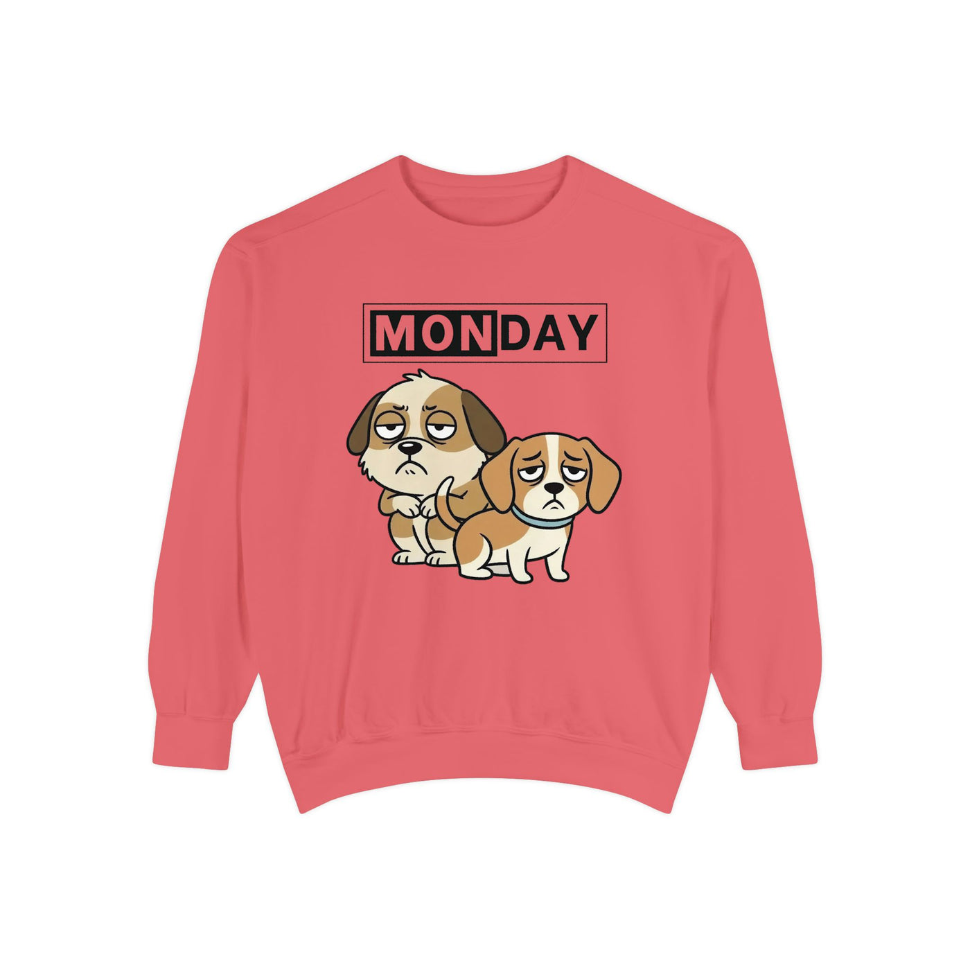 Monday Face Dog Stares Blankly Unisex Crewneck Sweatshirt style 1